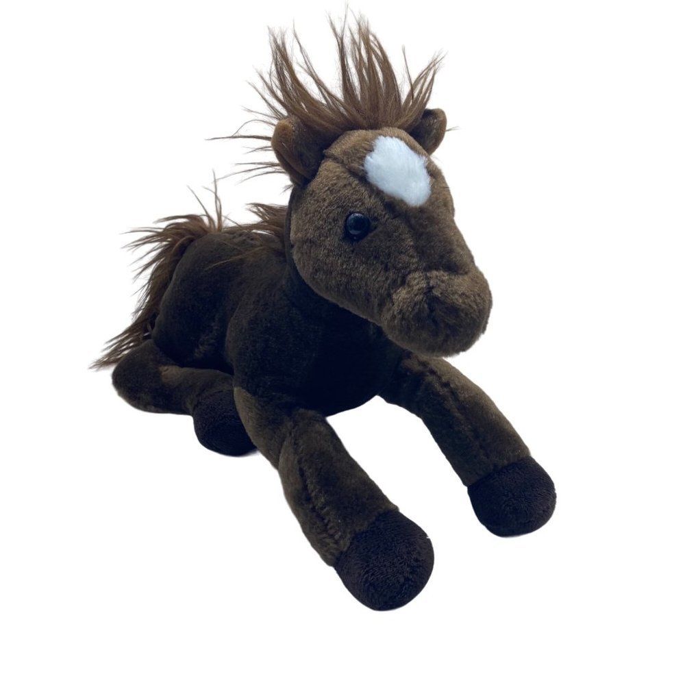 Vintage Top Toys Brown Chestnut‎ Laying Floppy Horse Stuffed Animal Plush 13”